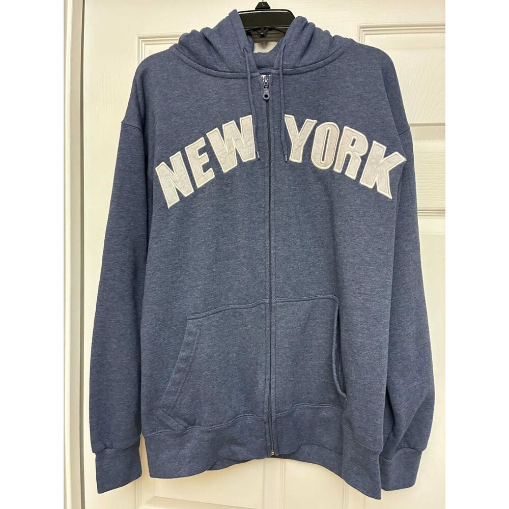 WALLI New York Full Zip Hoodie Sweatshirt Blue XL Unisex